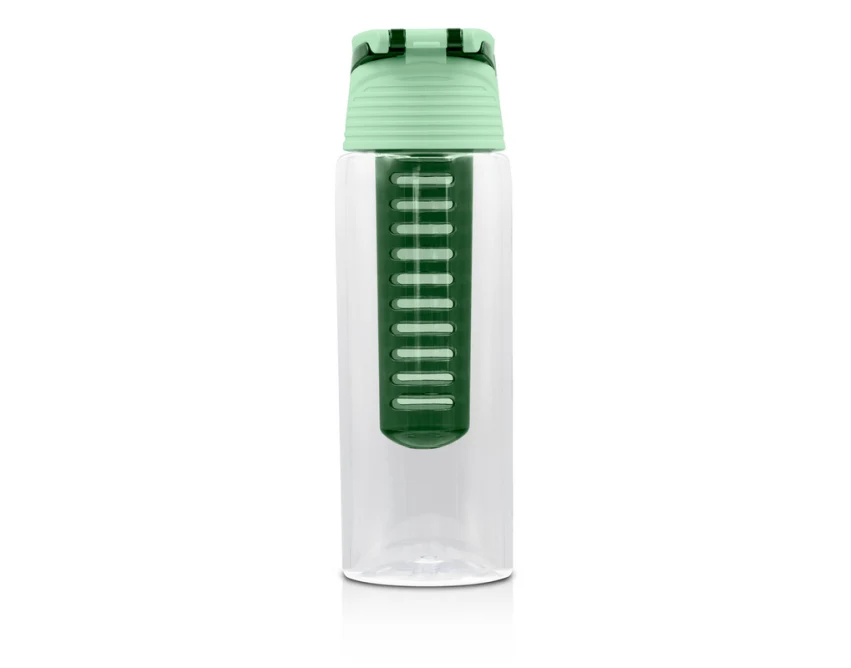 Zielony bidon 700 ml z wkładem na owoce i lód UV360 Tritan