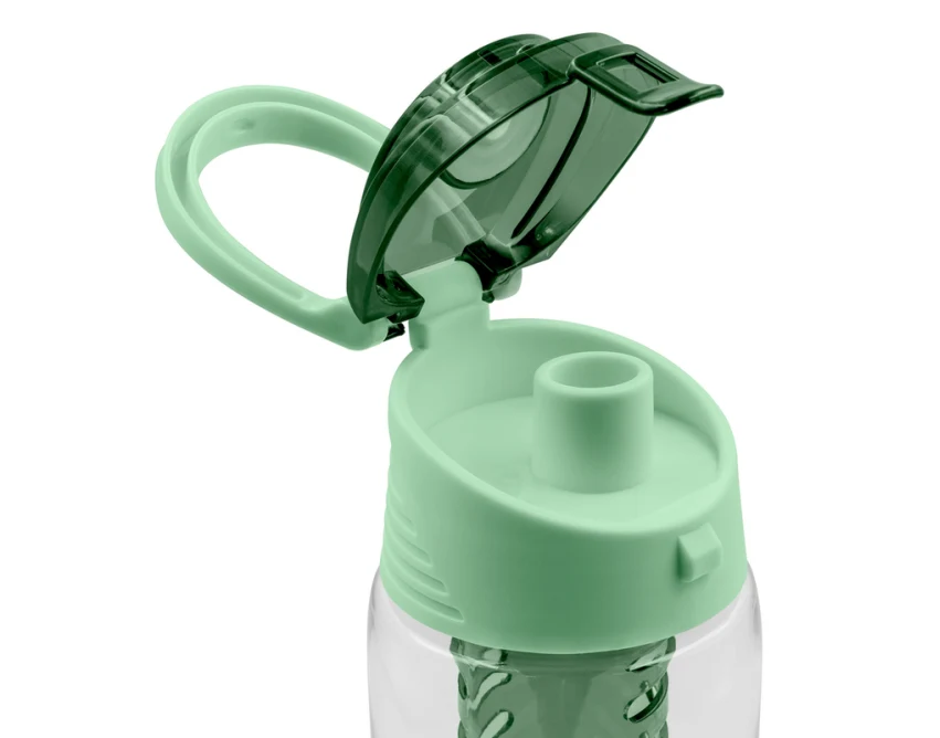 Zielony bidon 700 ml z wkładem na owoce i lód UV360 Tritan