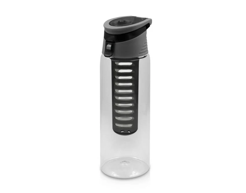 Czarny bidon Lizzie 700 ml z owocowym wkładem i logo