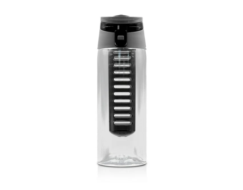 Czarny bidon Lizzie 700 ml z owocowym wkładem i logo