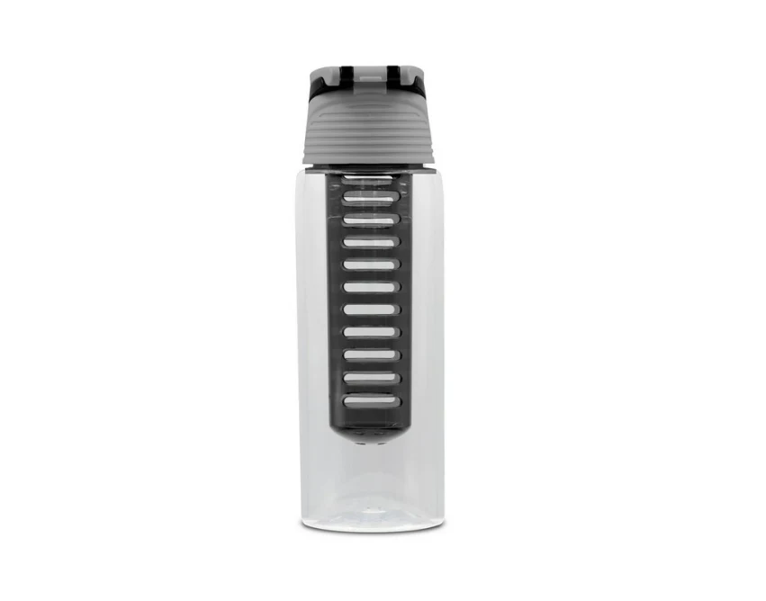 Czarny bidon Lizzie 700 ml z owocowym wkładem i logo