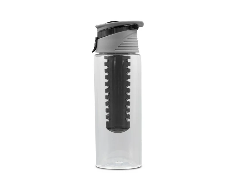 Czarny bidon Lizzie 700 ml z owocowym wkładem i logo