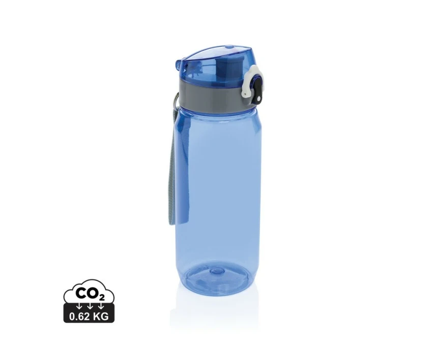 Niebieski bidon RPET 600 ml z nadrukiem logo – Twoje ECO