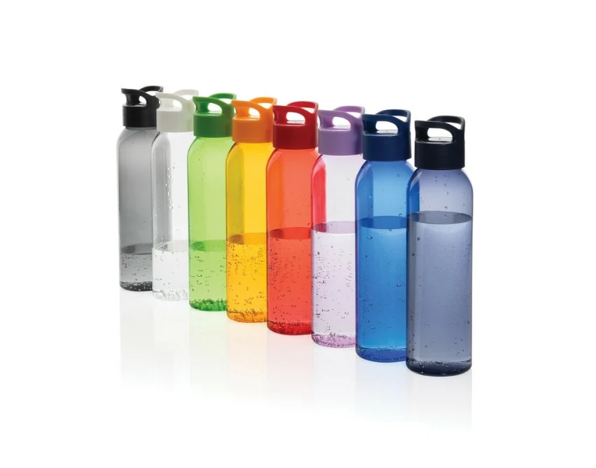 Bidon sportowy RPET 650 ml niebieski z logo dla firm