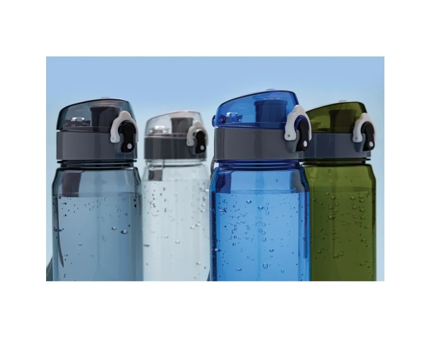 Bidon sportowy czarny RPET 800 ml z logo i uchwytem