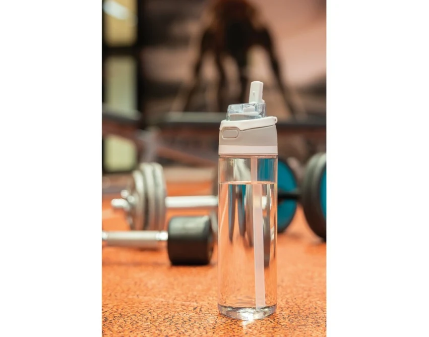 Biały bidon sportowy RPET 800 ml z nadrukiem logo