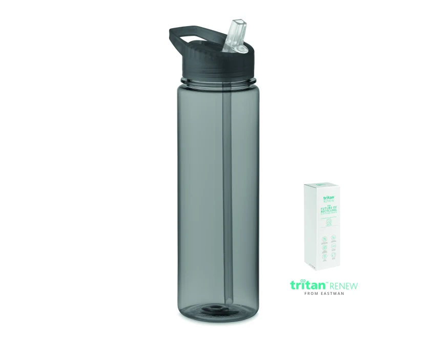Butelka Tritan Renew 650 ml szara z logo – Bay