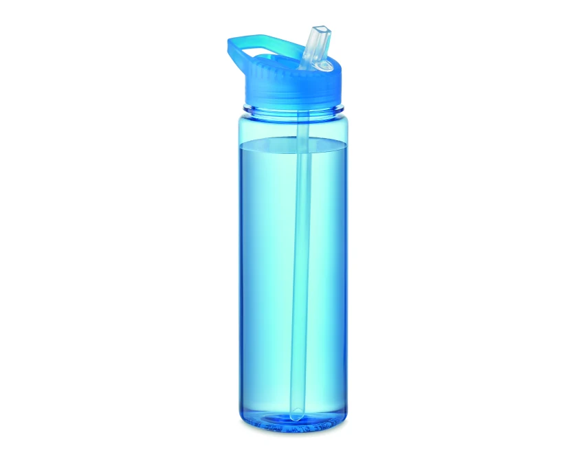 Butelka Tritan Bay 650 ml niebieska z logo, BPA free