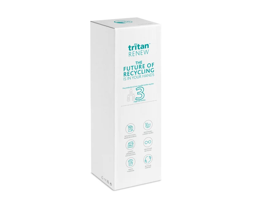 Butelka Tritan Renew 800 ml Sound szara z logo firmy