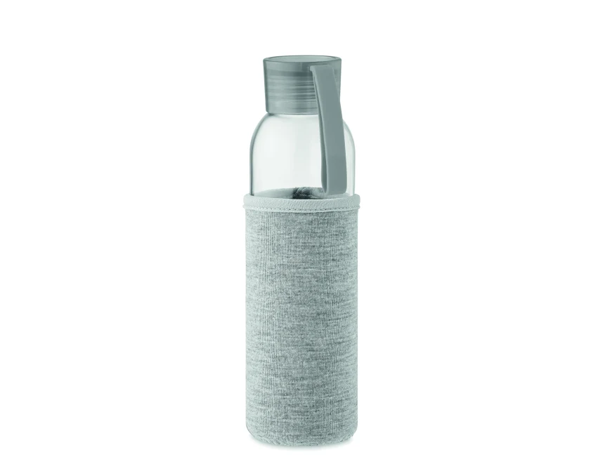 Ebor, butelka szklana z logo 500 ml jasnoszara