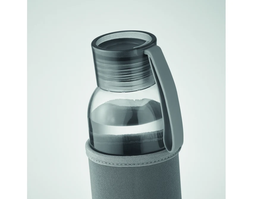 Ebor, butelka szklana z logo 500 ml jasnoszara