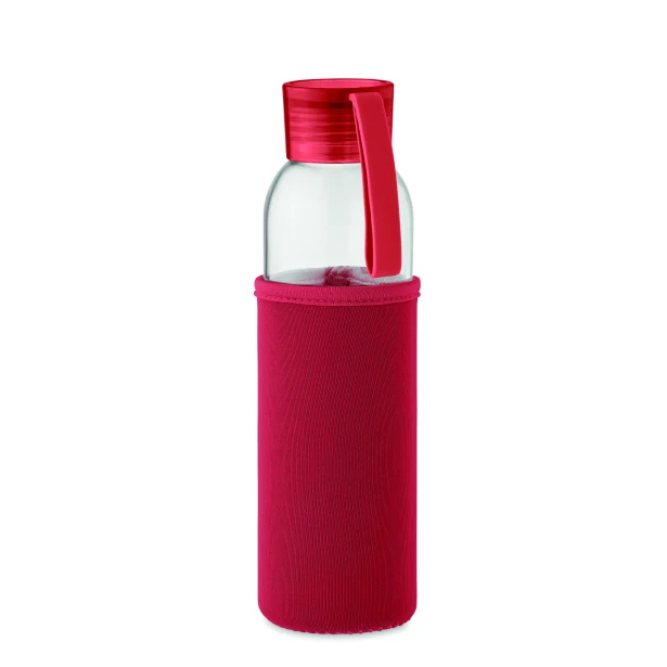 Ebor butelka szklana z logo 500 ml, czerwone etui