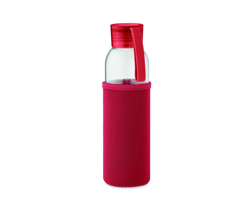 Ebor butelka szklana z logo 500 ml, czerwone etui