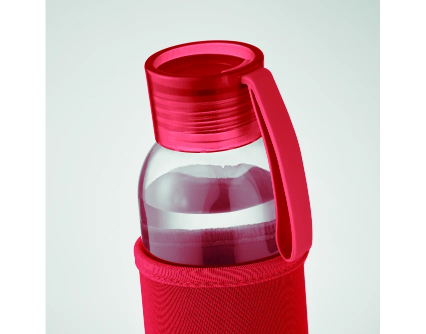 Ebor butelka szklana z logo 500 ml, czerwone etui
