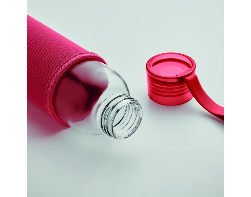 Ebor butelka szklana z logo 500 ml, czerwone etui