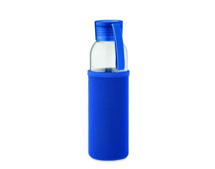 Ebor butelka szklana z nadrukiem 500 ml niebieska