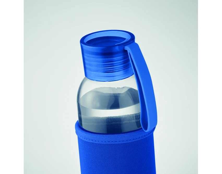 Ebor butelka szklana z nadrukiem 500 ml niebieska