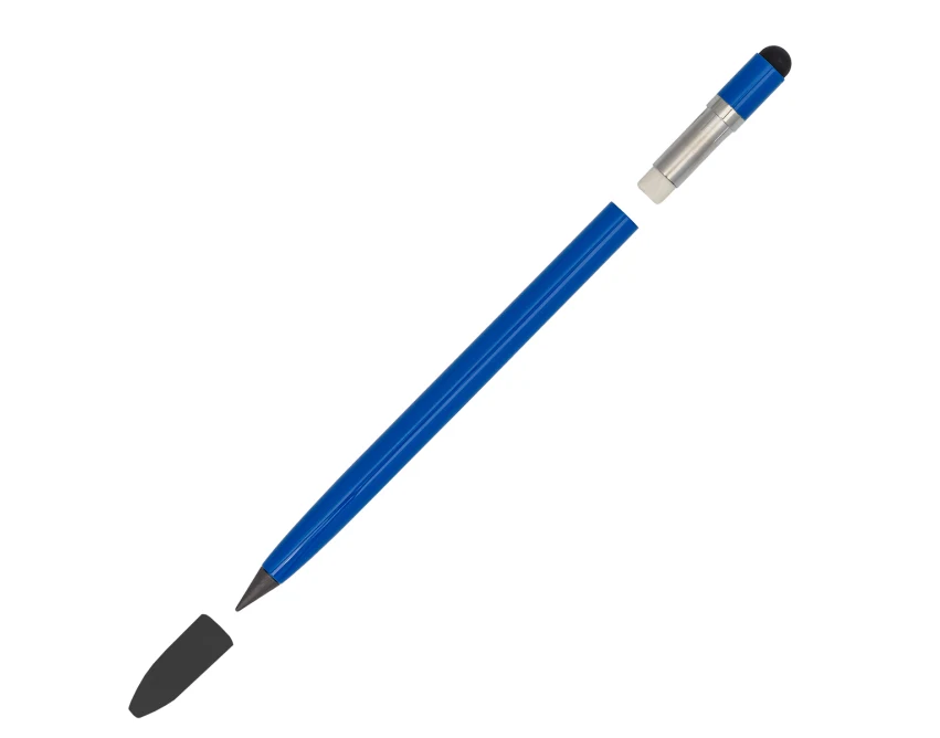 Wieczny ołówek z logo Lakin jasny niebieski stylus 2w1