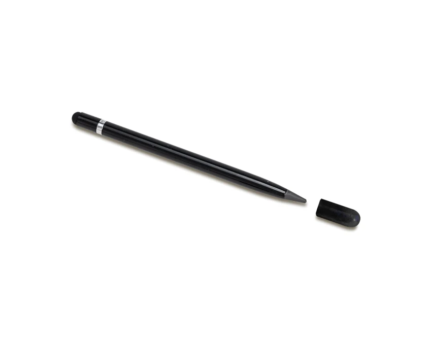 Wieczny ołówek Lakin czarny z rysikiem i grawerem logo