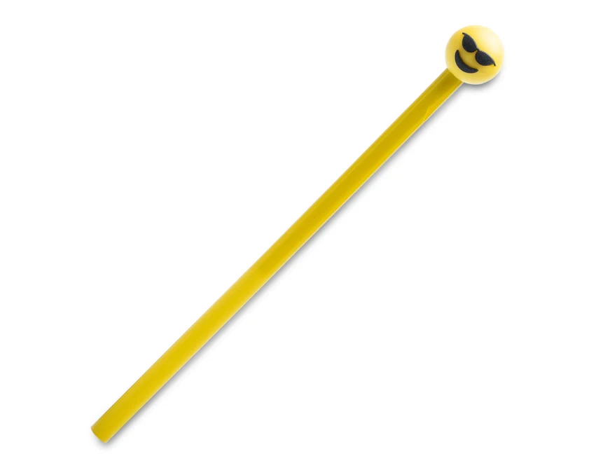 Ołówek Beam żółty z buźką smiley i personalizacją logo