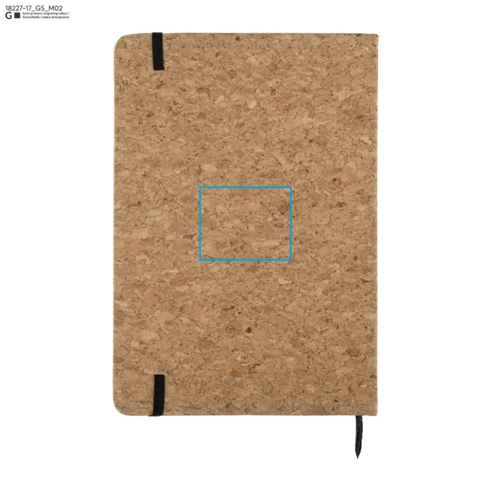 Schemat znakowania dla Grawerowanie laserowe - G5 na gadżecie: Notes korkowy SKRIP A5 z logo i długopisem, beżowy