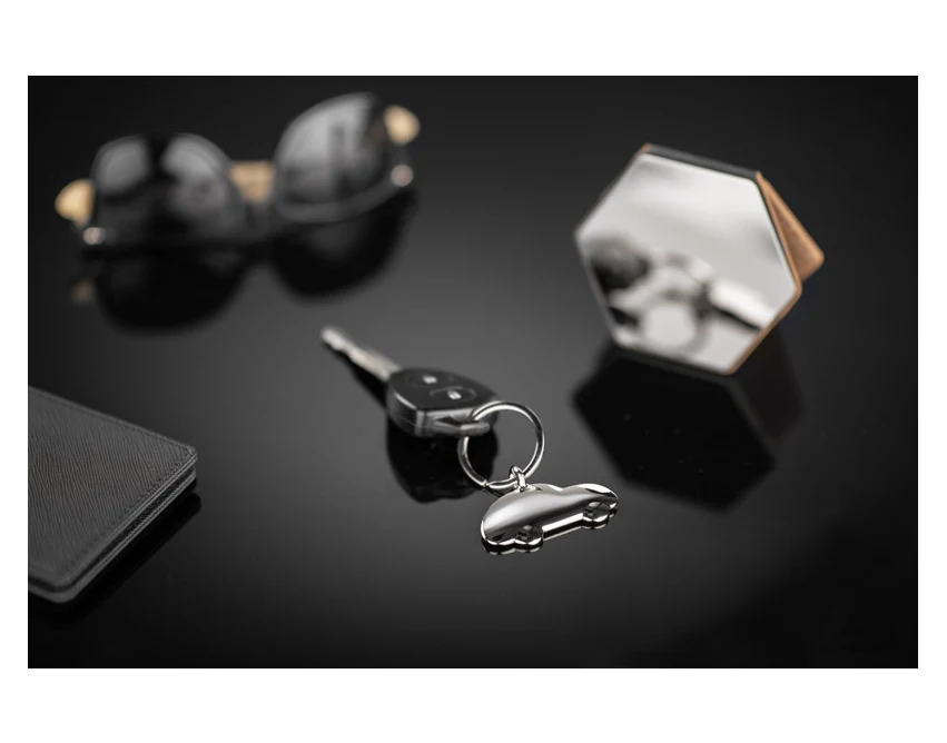 Brelok BIMBO srebrny auto z grawerem logo – metal premium