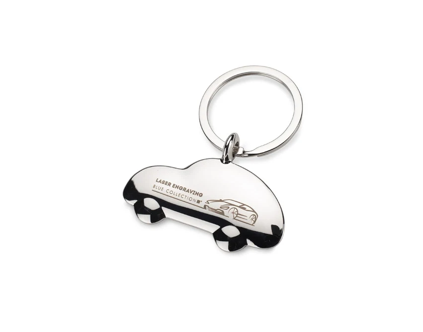 Brelok BIMBO srebrny auto z grawerem logo – metal premium