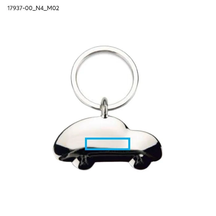 Schemat znakowania dla Tampondruk - N4 na gadżecie: Brelok BIMBO srebrny auto z grawerem logo – metal premium