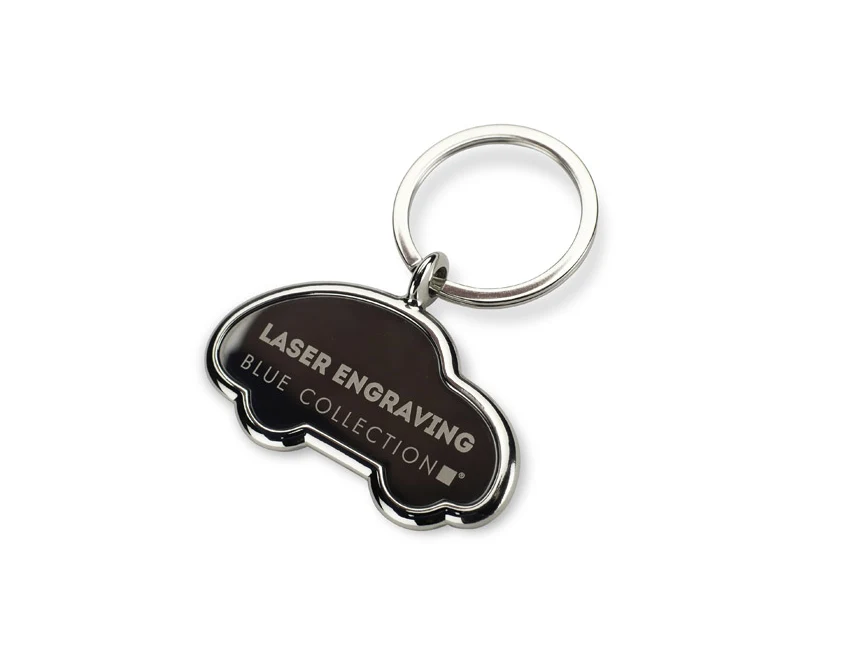 Srebrny metalowy brelok samochodowy MATIS z grawerem logo