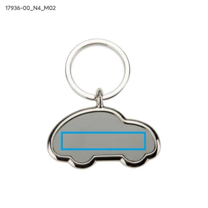 Schemat znakowania dla Tampondruk - N4 na gadżecie: Srebrny metalowy brelok samochodowy MATIS z grawerem logo