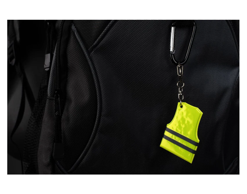 Żółty brelok odblaskowy REFLO z logo – personalizacja