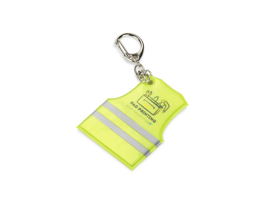Żółty brelok odblaskowy REFLO z logo – personalizacja