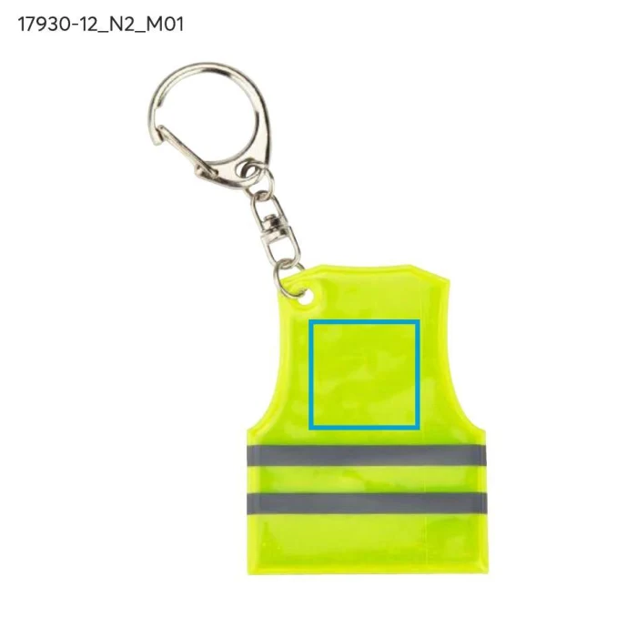 Schemat znakowania dla Tampondruk - N2 na gadżecie: Żółty brelok odblaskowy REFLO z logo – personalizacja