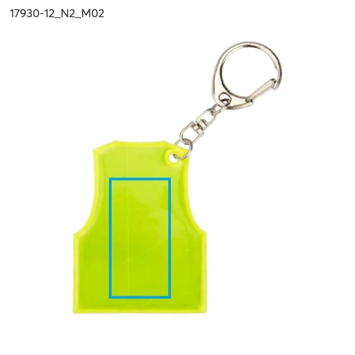 Schemat znakowania dla Tampondruk - N2 na gadżecie: Żółty brelok odblaskowy REFLO z logo – personalizacja