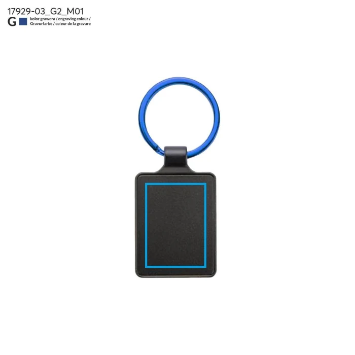 Schemat znakowania dla Grawerowanie laserowe - G2 na gadżecie: Brelok metalowy niebieski z grawerem logo COLORS