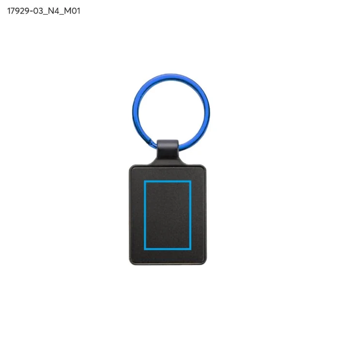 Schemat znakowania dla Tampondruk - N4 na gadżecie: Brelok metalowy niebieski z grawerem logo COLORS