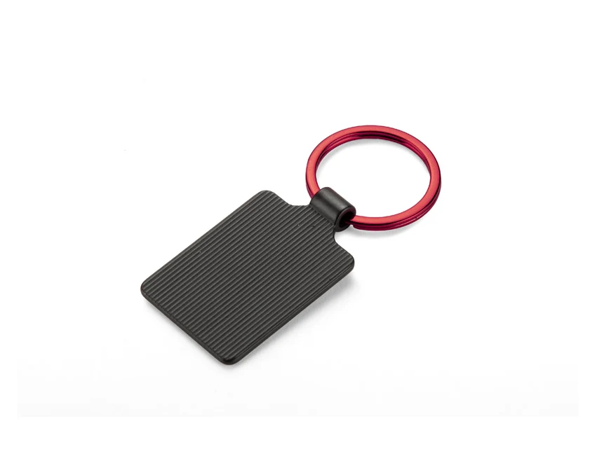 Brelok metalowy z grawerem logo – czerwony, premium COLORS