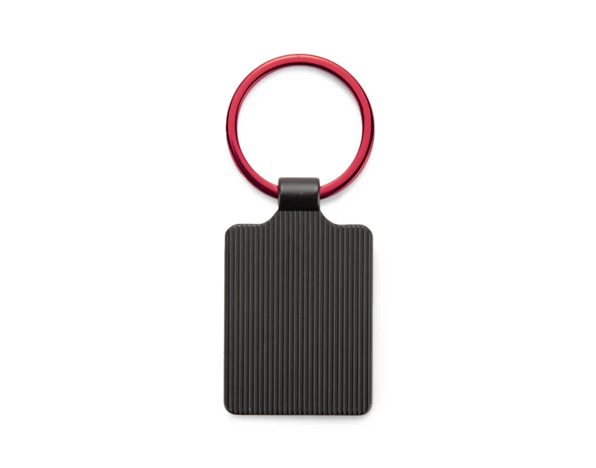 Brelok metalowy z grawerem logo – czerwony, premium COLORS