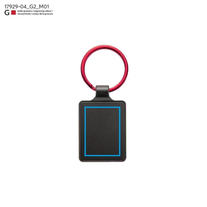 Schemat znakowania dla Grawerowanie laserowe - G2 na gadżecie: Brelok metalowy z grawerem logo – czerwony, premium COLORS