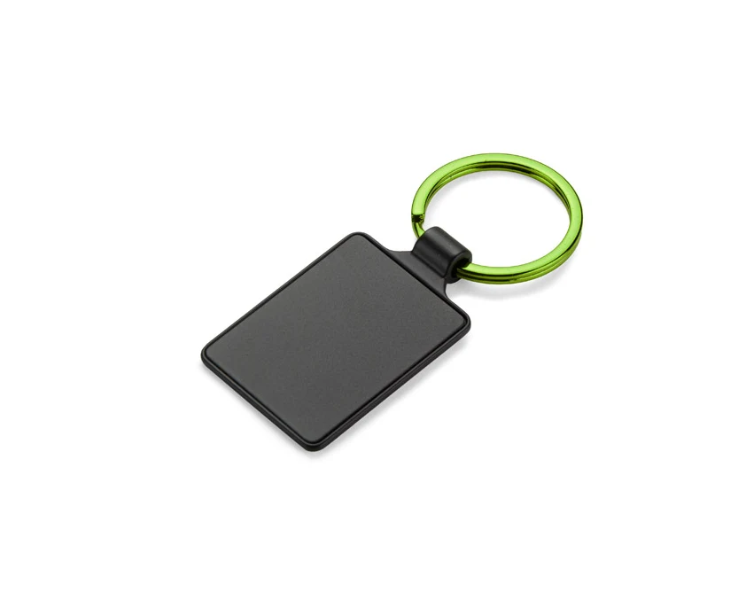 Zielony brelok metalowy z grawerem logo dla firm