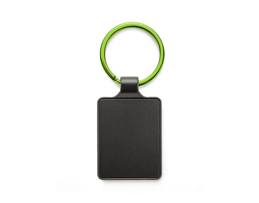 Zielony brelok metalowy z grawerem logo dla firm