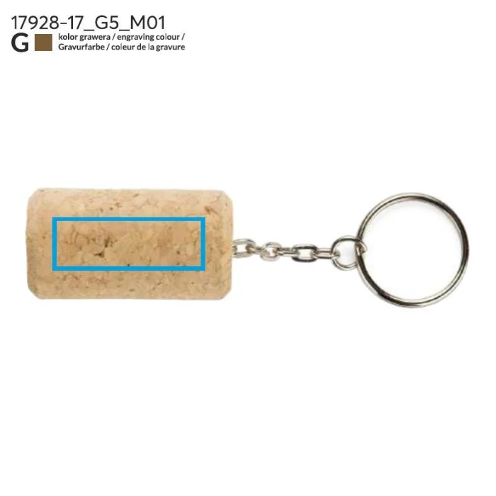Schemat znakowania dla Grawerowanie laserowe - G5 na gadżecie: Brelok WINE z beżowego korka z nadrukiem logo firmy