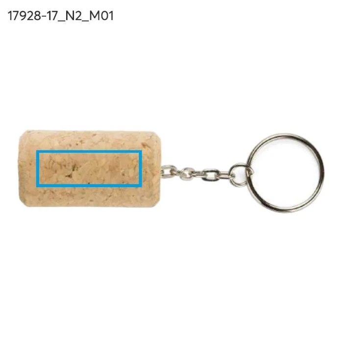 Schemat znakowania dla Tampondruk - N2 na gadżecie: Brelok WINE z beżowego korka z nadrukiem logo firmy