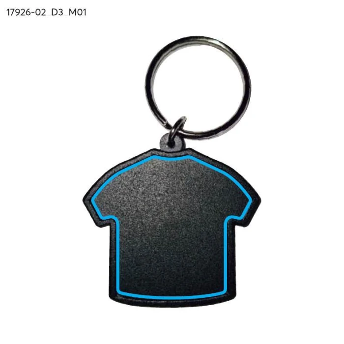 Schemat znakowania dla Doming - D3 na gadżecie: Czarny metalowy brelok koszulka piłkarska NUZO z logo