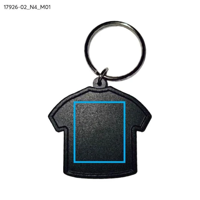 Schemat znakowania dla Tampondruk - N4 na gadżecie: Czarny metalowy brelok koszulka piłkarska NUZO z logo