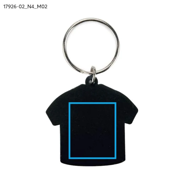 Schemat znakowania dla Tampondruk - N4 na gadżecie: Czarny metalowy brelok koszulka piłkarska NUZO z logo