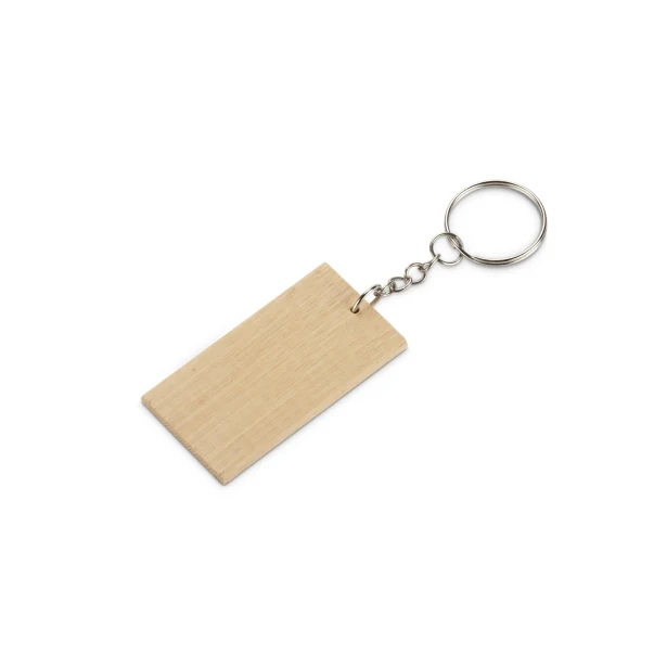 Brelok bambusowy BAMKEY z grawerem logo – kolor beżowy