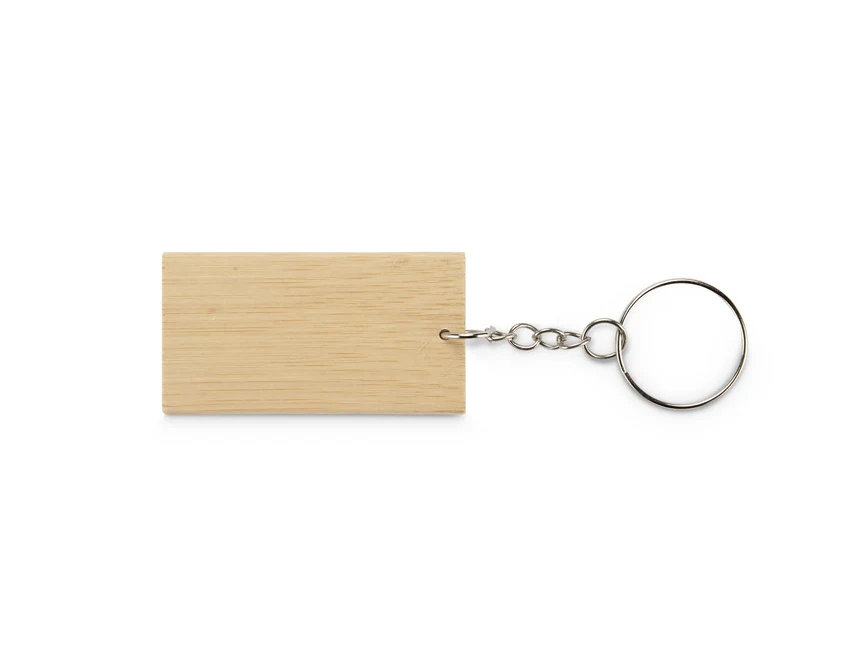 Brelok bambusowy BAMKEY z grawerem logo – kolor beżowy