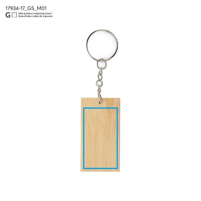 Schemat znakowania dla Grawerowanie laserowe - G5 na gadżecie: Brelok bambusowy BAMKEY z grawerem logo – kolor beżowy