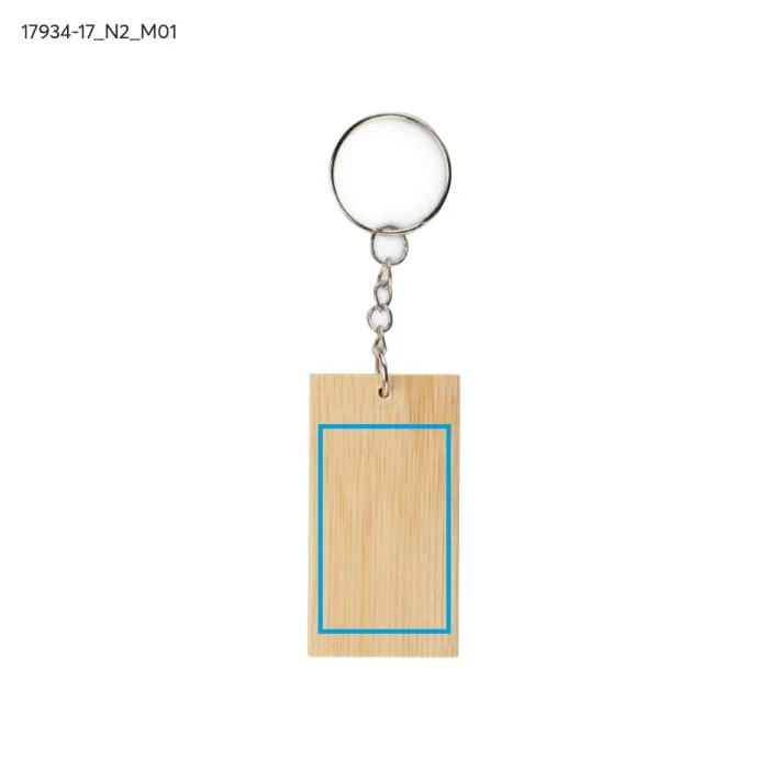 Schemat znakowania dla Tampondruk - N2 na gadżecie: Brelok bambusowy BAMKEY z grawerem logo – kolor beżowy